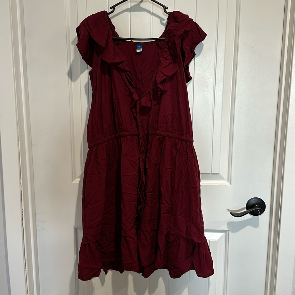 Red ruffle dress